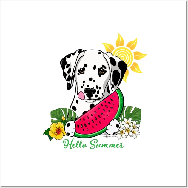 Dalmatian Hello Summer Wall Art by FLCupcake